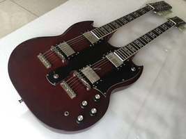 Double Neck EDS 1275 Red Wine Electric Guitar Silver Hardware include Case - £240.57 GBP
