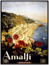 9521.Amalti.italia.seaside village.boats.beach.POSTER.decor Home Office art - £13.47 GBP+