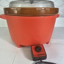 Vintage Rival Crock Pot Slow Cooker Server 5 Quart Orange Model 3300-2  - £19.75 GBP