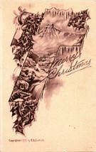 Vtg Postcard 1909 Artist Signed E B Scofield Merry Christmas Mountain Scene - £3.13 GBP