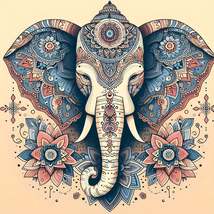 Diamond Painting Elephant - Artwork Indian Style - 2 Round &amp; Square - $33.94+