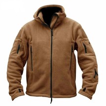 Men US   Jacket Winter Thermal Fleece Zip Up Outdoors  Hooded Coats Windproof Hi - £106.29 GBP