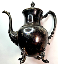 Antique Vintage Sheridan Silver plated Copper Heavy Tea Coffee Pot  11&quot; tall - £31.45 GBP