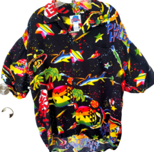Planet Hollywood Shirt Men's XL Black Colorful Cosmic Space 90's Vintage - $39.95