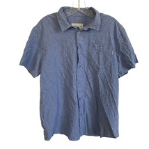 Active R/S Shirt Blue Short Sleeve Button-Up Medium Mens Chambray Cotton - £13.91 GBP