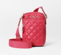 MZ WALLACE Red Metro Micro Phone Quilted  Nylon Crossbody  ~NWT~ Punch - £88.09 GBP
