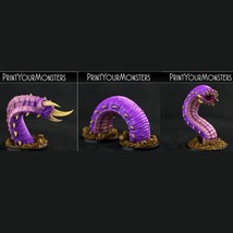 3D Printed Print Your Monsters Purple Worm Worms Subterranean Terrors 28mm - - £18.66 GBP+