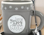 NEW Best Dog Mom Ceramic Mug Planter Saucer &amp; Spoon 3 Pc. Set w/ gift bo... - $12.50
