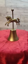 Vintage Brass Bell Carousel Horse Pony Patina Enesco Carnival No Clacker 6&quot; - £11.05 GBP