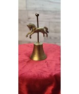 Vintage Brass Bell Carousel Horse Pony Patina Enesco Carnival No Clacker 6&quot; - £10.95 GBP