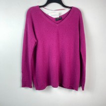 Charter Club Womens S Magenta Luxe Long Sleeve VNeck Cashmere Sweater NWT AG22 - £46.12 GBP