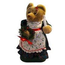 Avon Mrs. Claus Grandma Animated Musical Light Christmas Bear 13&quot;t Vintage READ - £14.13 GBP