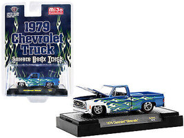1979 Chevrolet Silverado Pickup Truck Blue w White Flames Limited Edition to 660 - £20.98 GBP