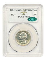 1937 25c PCGS/CAC Proof 66 ex: D.L. Hansen - £827.77 GBP