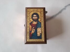 Christian Orthodox Wooden Box With Jesus Christ On The Top - €24,72 EUR