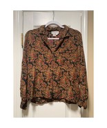 Vintage Bankers Club Womens 100% Silk Blouse 8 Petite - $31.38 CAD