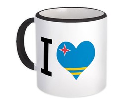 I Love Aruba : Gift Mug Flag Heart Crest Country Expat - £12.74 GBP+