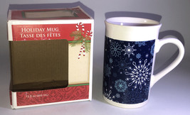 Blue Snowflakes-Christmas/Holiday 12 oz Coffee Tea  Coco Cup/Mug In Gift Box-NEW - £10.81 GBP