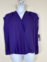 NWT Worthington Womens Size XL Purple V-neck Wrap Style Top Cap Sleeve - £8.48 GBP