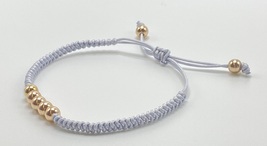Handmade Lucky Friendship Knot Bracelet with Gold Beads, Best Friend Gift - £11.97 GBP