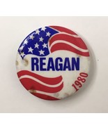 Vintage (Ronald) Reagan 1980 American Flag Campaign Button Pin 1.25&quot; - £7.90 GBP
