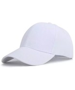 White Baseball Caps Plain Hook Loop Strap Back Solid Blank Hat Polo Styl... - $14.99