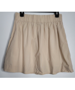 J Crew Tan Skirt 2 Cotton Lined Elastic Waist Pull On Casual Womens - £15.72 GBP