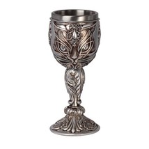 Alchemy Gothic VG3 Sacred Cat Goblet Wine Water Stainless Steel Resin Gi... - $50.39