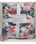 2 THICK REVERSIBLE CUSHION CHAIR PADS w/ties (18&quot;x18&quot;) MULTICOLOR FLOWER... - £19.34 GBP