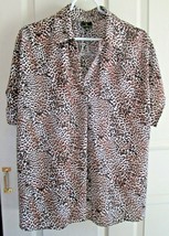 Worthington Women’s Top blouse size XXL  Animal Print Short Sleeve Pullover - £7.77 GBP