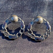 Vintage Brutalist Metal Reef Earrings - £15.60 GBP