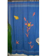 Martha Stewart Everyday Coral &amp; Sea Shells Blue Fabric Shower Curtain Em... - £11.77 GBP