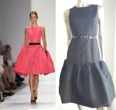 $7,000 Oscar De La Renta Iconic Adorable Pleated Black Silk Lined Runwa Dress S - £939.35 GBP