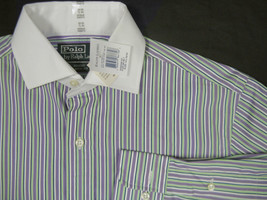 NEW Polo Ralph Lauren Dress Shirt!  *Purple Stripe  *Regent Style  *Classic Fit - £35.43 GBP