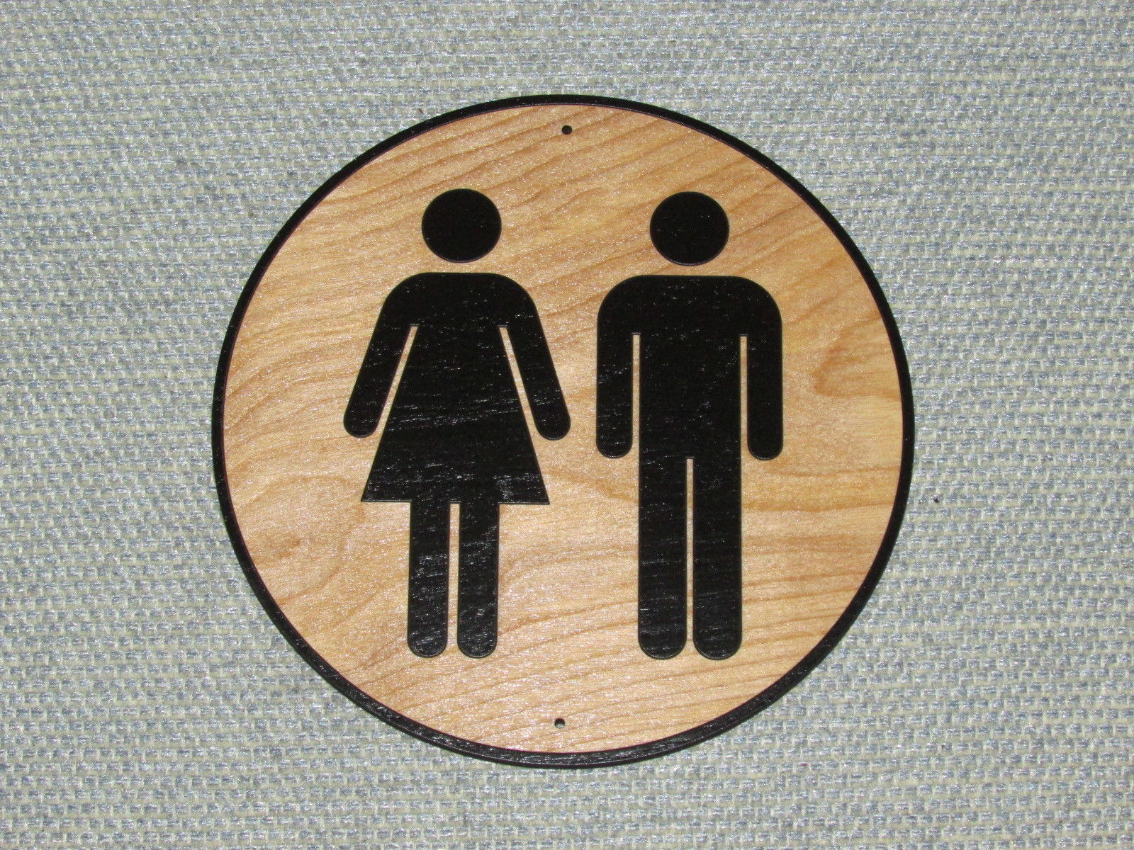 Primary image for Round Ladies & Men Wood 6 inch Restroom Door Sign