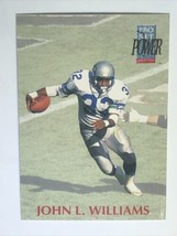 John Williams 1992 Pro Set Power #235 Seattle Seahawks NFL Football Card - £0.77 GBP