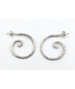 Sterling Silver Hammered Swirl Hoop Earrings - $23.76