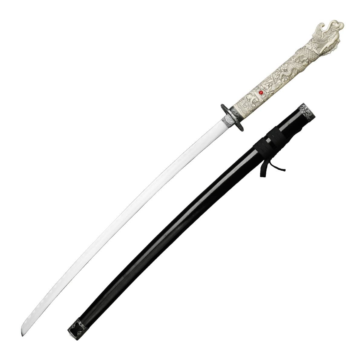 Primary image for Munetoshi 4 Pcs Highland Black Dragon Samurai Sword with Display Katana Wakizash