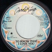 Carole King 45 To Know That I Love You / Hard Rock Cafe NM VG++ C11 - £2.95 GBP