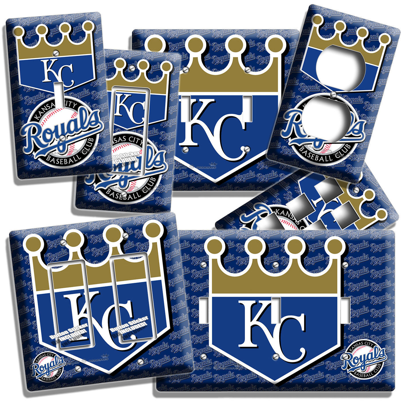 KANSAS CITY ROYALS BASEBALL LIGHT SWITCH OUTLET WALL PLATES MAN CAVE SPORT DECOR