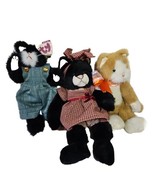 Jointed Plush Cat Lot of 3 Boyds Bears Ty Russ Berrie Jointed Kittens w ... - £22.34 GBP