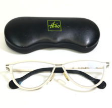 THEO Eyeglasses Frames string 199 Ivory Black Modernist MCM Semi Rim 53-13-135 - £294.02 GBP