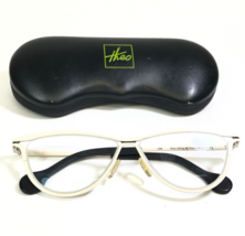 THEO Eyeglasses Frames string 199 Ivory Black Modernist MCM Semi Rim 53-13-135 - £279.32 GBP