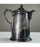 1800&#39;s Victorian Antique Silver Plated Pitcher Ornate Floral Pattern Hin... - $7,571.40 MXN