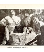 1901 Samson Grinding At The Mill Victorian Plate Print Religion Christia... - $19.99