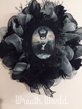 New Handmade Halloween Maleficent Wreath Gray Black Halloween Decoration - £55.21 GBP