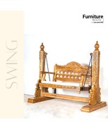 Furniture BoutiQ Solid Wood Handcarved Swing | Indian Wooden Swing - £3,585.15 GBP