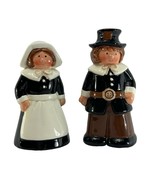 Pilgrims Girl Boy Thanksgiving Salt &amp; Pepper Ceramic Set 2004 Figurines ... - $20.82 CAD