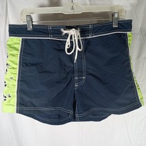 Anchor Blue Womens Shorts Blue Green Hawaiian Aloha Tag Size 11 (32) Mid Rise - £12.34 GBP