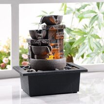 Kalona Décor Desktop Fountain - 10" 4-Tier Design with Imitation Stone, ... - $123.75